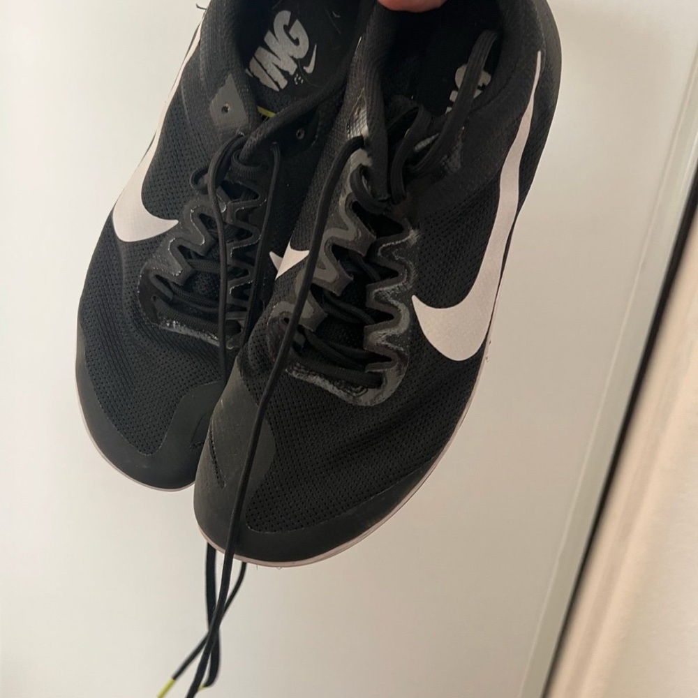 Nike Men's Black and White Running Shoes with Spikes